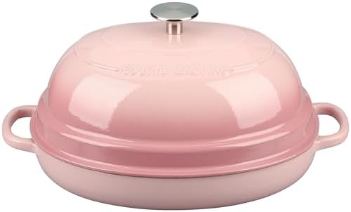 EDGING CASTING Enameled Oval Cast Iron Dutch Oven Pot with Lid, Bread Dutch Oven for Sourdough Bread Baking, Dutch Oven Bread, Bread Oven, 6QT, Pink