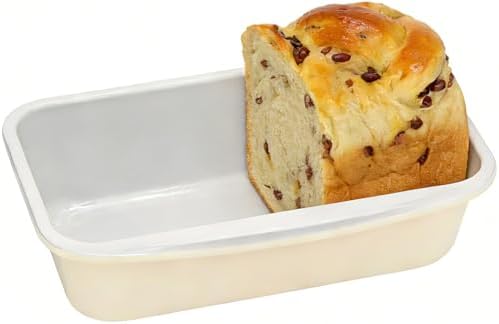 Nonstick Ceramic Bread Loaf Pan with Handle, Cream