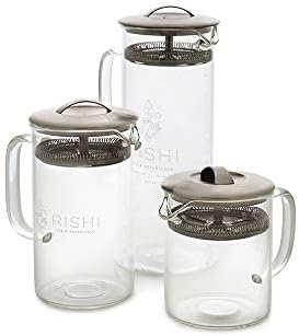 Rishi Tea Simple Brew Teapot for Loose Tea, Borosilicate Glass, 1000ml