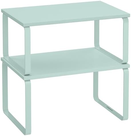 SONGMICS Cabinet Organizer Shelf, Set of 2 Spice Rack, Kitchen Storage
