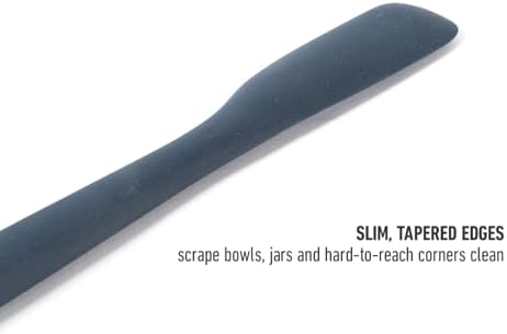 Calphalon Edge Jar Scraper, 9-Inch Silicone Jar Spatula, Flexible Cleaning Scraper for Jars, Bottles & Containers, Slim Heat-Resistant Nonstick-Safe Kitchen Tool, Navy