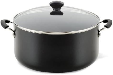 Farberware Cookware Nonstick Stockpot with Lid, 10.5 Quart-Black