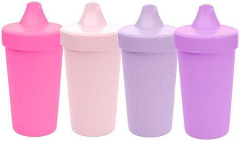 Re-Play Spill-Proof Sippy Cups for Toddlers - Kids Reusable 10 Oz Set of 4, Dishwasher & Microwave Safe, Made in USA, Princess