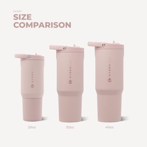 HydroJug Sport 20 oz Insulated Stainless Steel Water Bottle, Dusty Rose