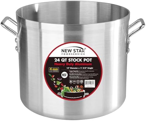 New Star Foodservice 24 Qt Aluminum Stock Pot, No Cover