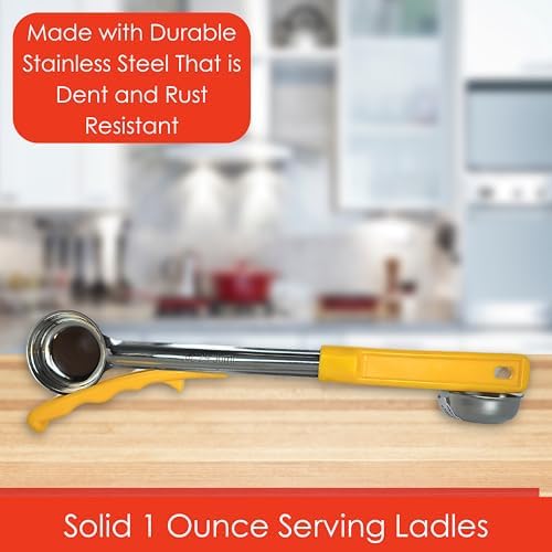 1 oz Solid Stainless Steel Portion Control Ladle Spoodle - [Pack of 2]
