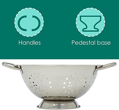 Home Basics Deep Colander Stainless Steel 3 Quart#44;