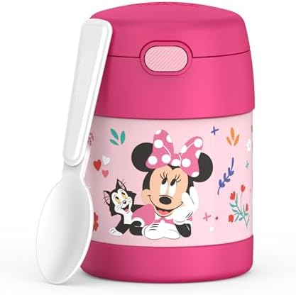 THERMOS FUNTAINER Kids Food Jar with Spoon, 10oz, Preschool Minnie