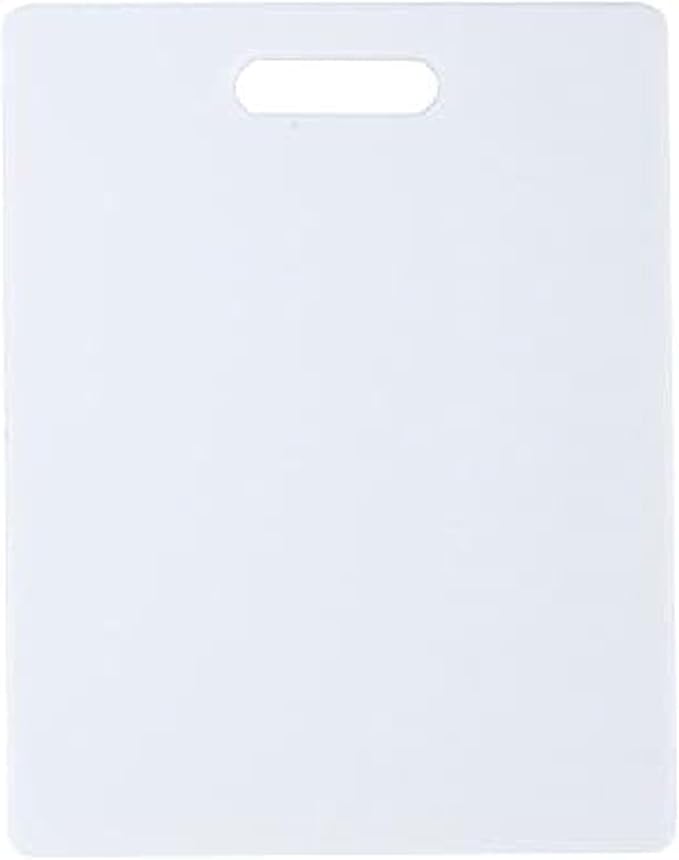 FARBERWARE Reversible Plastic Cutting Board, 8x10 Inch, White, Dishwasher Safe, Non-Porous and Durable for Chopping, Slicing, Prep, Easy to Store