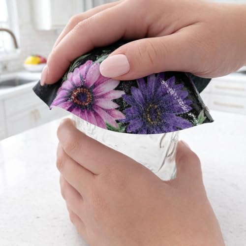 Andreas Silicone Jar Opener, Scroll Bouquet – 6.25" Non-Slip Lid Gripper & Garlic Peeler, Food and Dishwasher Safe, Multi-Use, Durable Silicone & Fabric, Made in the USA, JO-432