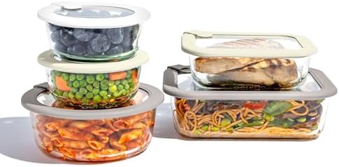 Bentgo Signature Glass Food Storage Containers with Lids, 10 Piece Set