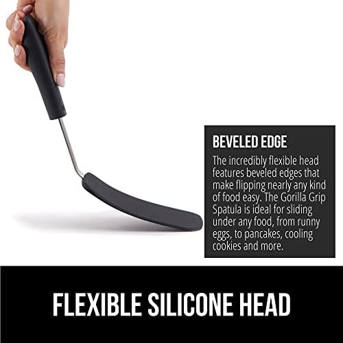 GORILLA GRIP Patented Nonstick Spatula for Frying Pan, 2PK, 11.6 inch Black