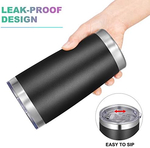 VEGOND 20oz Tumbler with Lid and Straw Stainless Steel Tumbler Cup Bulk Vacuum Insulated Double Wall Travel Coffee Mug Powder Coated Coffee Cup, Black, 12 Pack