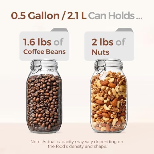 ComSaf Large Glass Jars with Airtight Lids 71 oz 3 Pack Pantry Organization