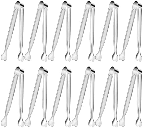 Serving Tongs, Anytrp 12-Packs Stainless Steel Sugar Tong, 5.3inch Small Tongs for Serving Food, Appetizers, Buffets, Coffee Bar, Kitchen, Tea Party, Desserts Party and Ice Bucket
