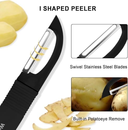 Peelers for Kitchen, Swivel Vegetable Peeler and Y-Shaped Potato Peeler