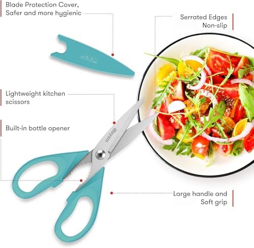 Small Kitchen Scissors 8-inch, iBayam 2 Pack Kitchen Shears All Purpose