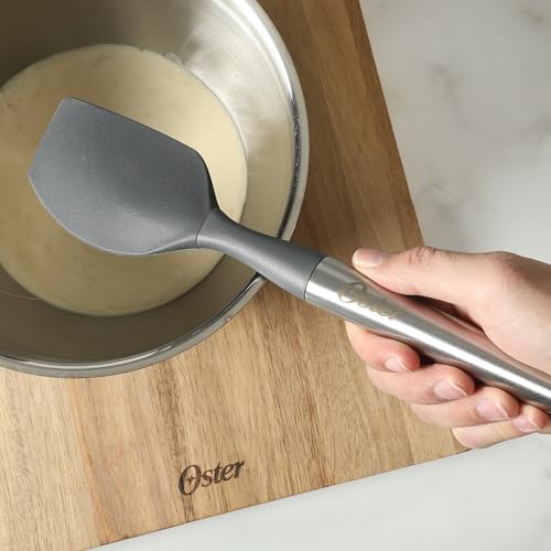 Oster Chadswyck 11” Silicone Turner Spatula, Heat Resistant Head, Stainless Steel Handle, Safe for Nonstick Cookware, Dishwasher Safe