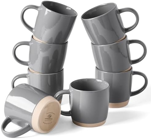 famiware Milkyway Coffee Mugs of 8, 13 oz Mug Set, Ceramic Cup with Handle