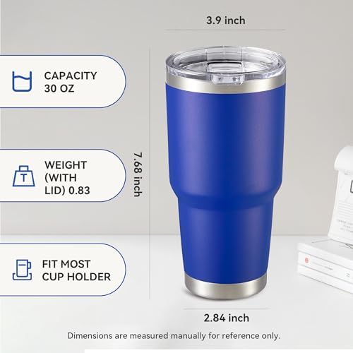 30 oz Tumbler with Lid Stainless Steel Tumblers, 1 Pack