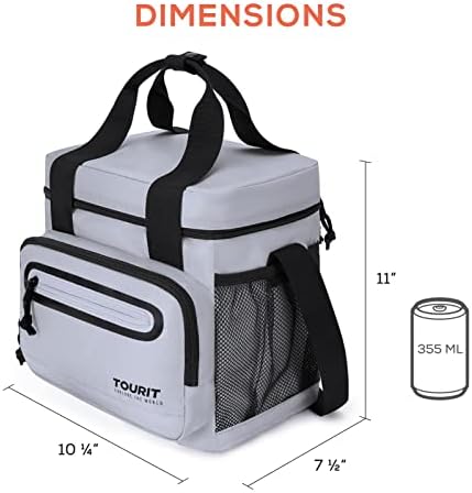 TOURIT Large Lunch Bag 14L Insulated Lunch Box Lunch Cooler for Men Women Work, Black