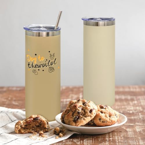 YOUKE OLA 32 Pack Stainless Steel Skinny Tumblers Bulk Straight Double Wall Powder Coated Insulated Tumbler with Lid and Straw for Laser Engrave, DIY Gift, 20oz Mix Colors