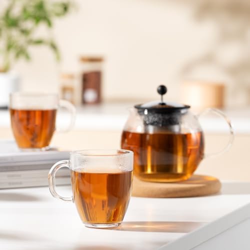 Bodum 12oz Bistro Coffee Mug Single-Wall Tempered Glass, 8 Pack, Clear