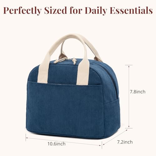 LOVELYWIND Lunch Box for Women Men, Corduroy Insulated Lunch Bag for Work