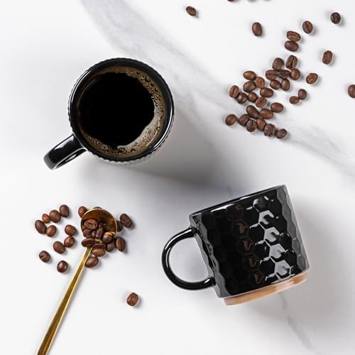 GBhome 6 OZ Stackable Coffee Mugs Set of 4, Ceramic Coffee Cups Set