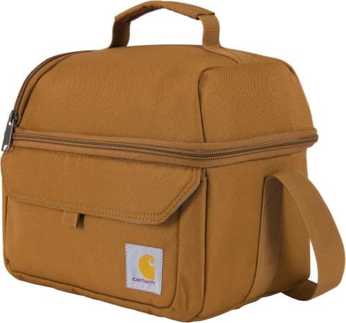Carhartt 12 Can Two Compartment Lunch Box | Durable, Fully-Insulated Lunch Bag for Women & Men, Large Lunchbox (Carhartt Brown) (Pack of 12)