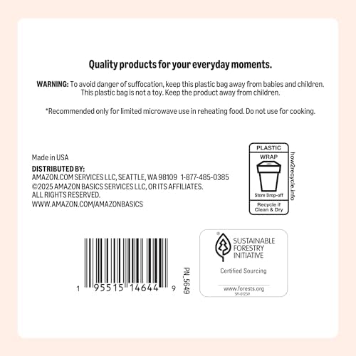 Amazon Basics 9" Uncoated White Paper Plates, Microwave Safe, 100 Count (Pack of 4)