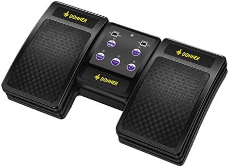 Donner Wireless Bluetooth Page Turner Pedal for iPad Tablets Phone Foot Pedal Rechargeable,Black