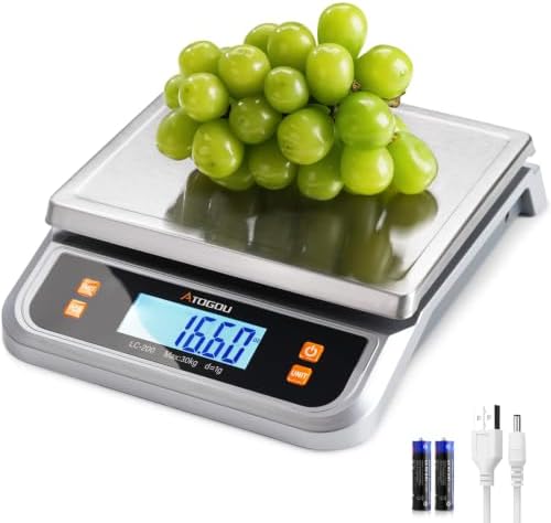 Atogou 66lb Food Scale, Commercial Kitchen Scale Plug-in Usable