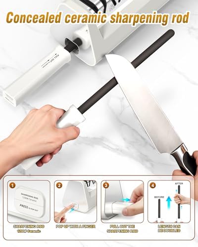 Professional Electric Knife Sharpener with Extendable Sharpening Rod