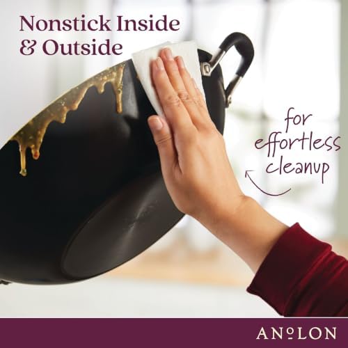 Anolon Advanced Home Hard-Anodized Nonstick Wok with Lid, 14-Inch, Onyx