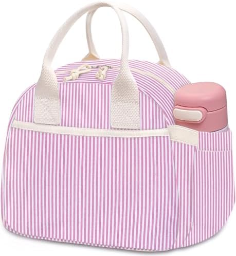 Carry bloom Lunch Box for Women, Insulated Lunch Bag Cute Corduroy Lunchbag