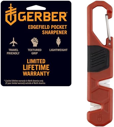 Gerber Edgefield Knife Sharpener, Dual Grit, Camping, Portable, Burnt Orange