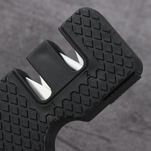 2Pcs Black Pocket Knife Sharpener, Handheld Keychain Sharpening Tool For Outdoor Camping Kitchen Knives Accessories Kitchen Utensils and Gadgets