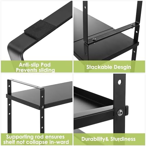 Across-Star Expandable Cabinet Shelf Organizer Rack, Stackable Kitchen Counter Storage Shelves Stand, Adjustable Height Pantry Shelf Spice Rack