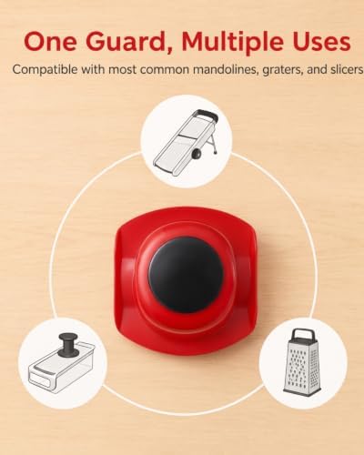 Kichvoe Mandoline Slicer Hand Guard Red Food Safety Finger Protector