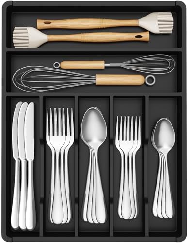 Lifewit Silverware Drawer Organizer Tray, Cutlery Storage for Kitchen
