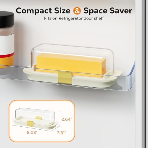 Pisol Butter Dish Airtight with Lid and Lock for 1 Stick Butter