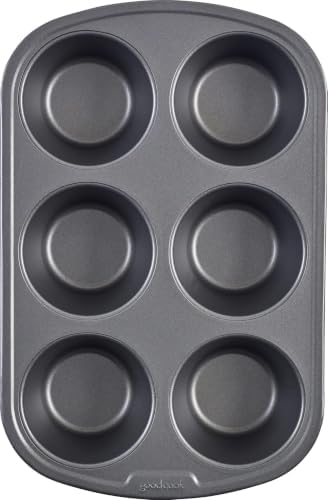 GoodCook Everyday Nonstick Steel Jumbo Texas Muffin Pan,6-cup,Gray,(Pack of 12)