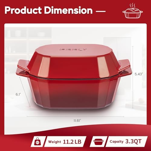 Enameled Cast Iron Dutch Oven for Bread Baking – 3QT Oval Round Heavy Duty Bread Pan with Lid, Non-Stick Ceramic Coating,Loaf Cast Iron Bread Oven for Sourdough, Baking, Roasting, Braising, Stovetop & Oven Safe
