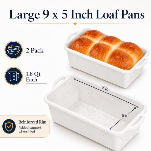 Single 8.5x4.5 Standard Silicone Loaf Pan, BPA-Free Reinforced For Baking