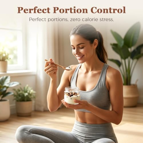 ComSaf Overnight Oats Containers with Lids 10 oz, Small Glass Jars 4 Pack