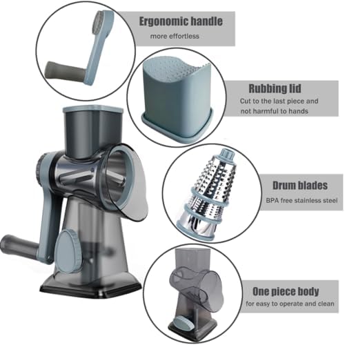 Hand Crank Rotary Cheese Grater Veggie Slicer Carrot Shredder