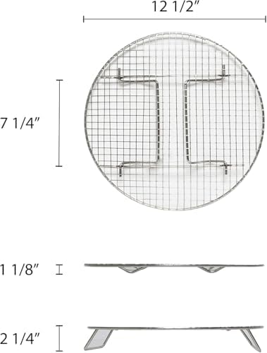TrueCraftware- 12-3/4” Round Steamer Rack/Cooling Rack Nickel Plated- Steamer Insert Steaming Rack Steam Tray Multi-functional Steamer Basket Cookware Veggie Fish Seafood Cooking