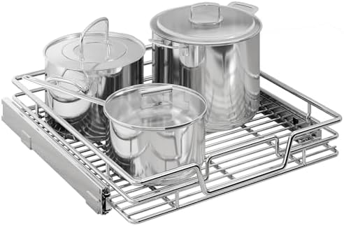 Kitchen Cabinet Pull Out Shelf and Drawer Organizer Slide Out Pantry Storaqe Basket in Multiple Sizes (21" W x 21" D,1 Tier)