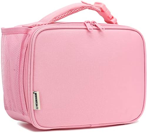 GYEUKHAM Insulated Lunch Box for School, Thermal Reusable Durable Freezable Lunch Bags for Kids Boys Girls Men Women - Small Soft Cooler Portable Lunch Tote Kit for Work Picnic Travel,Pink